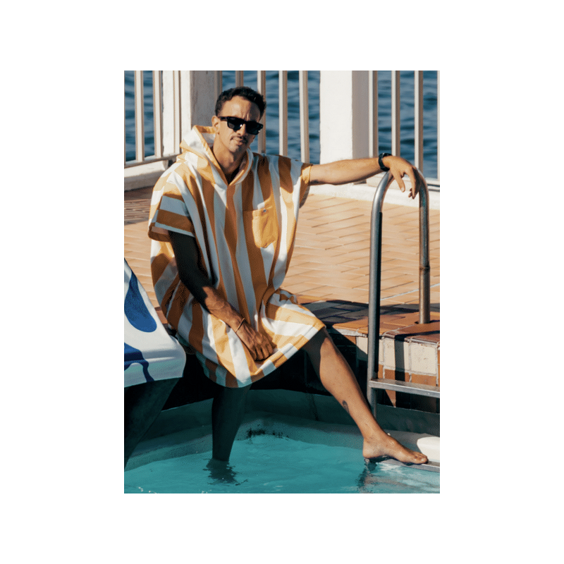 Poncho Stripe Yellow AFTER ESSENTIAL Unisexe