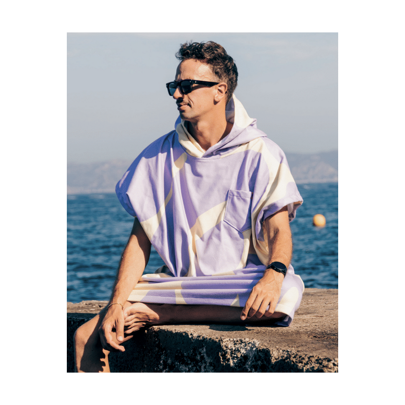 Poncho Splash Yellow/Lila AFTER ESSENTIAL Unisexe